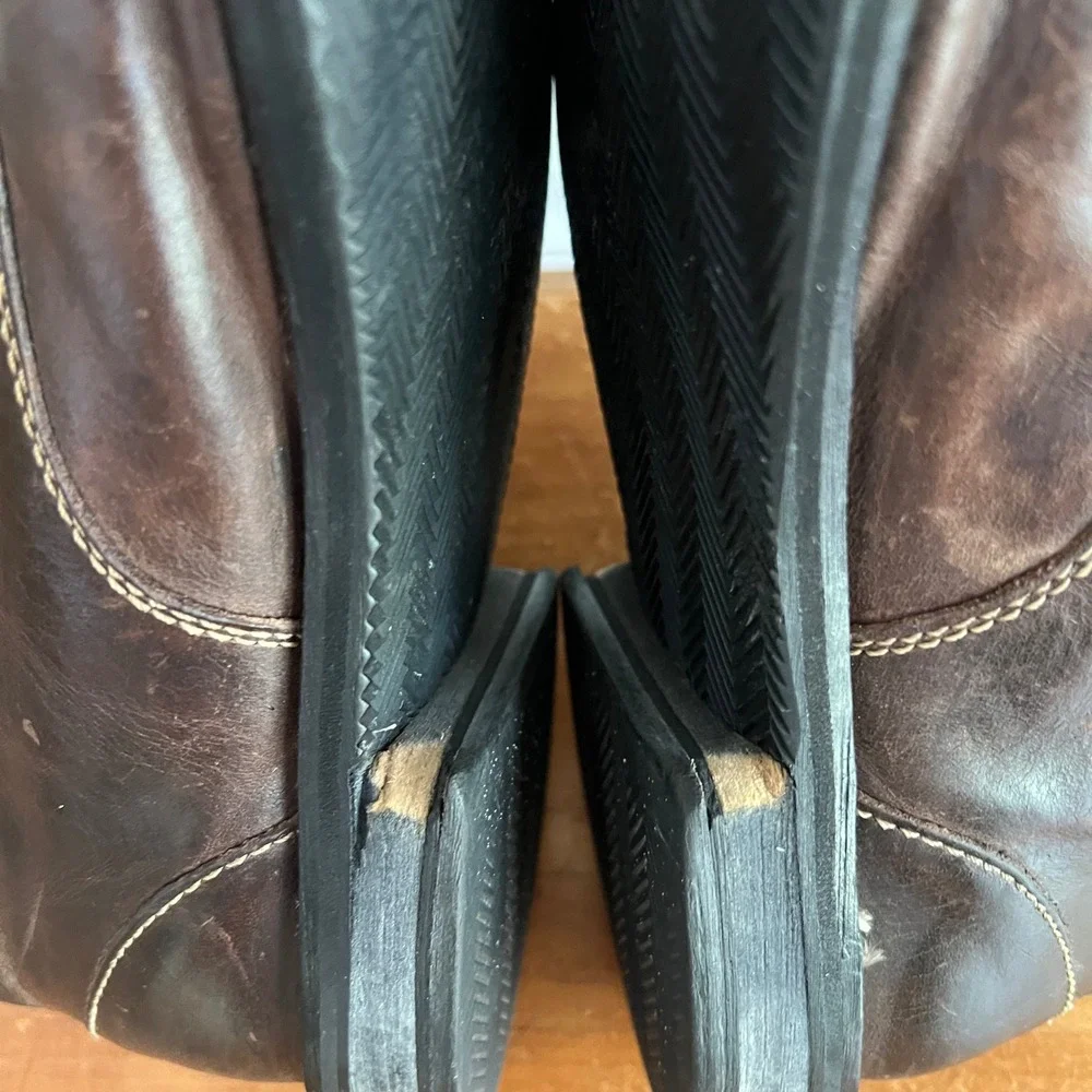 Cole Haan Vtg Distressed Boots Mens 10.5 Leather Lace Up Brown‎ Rugged Preloved